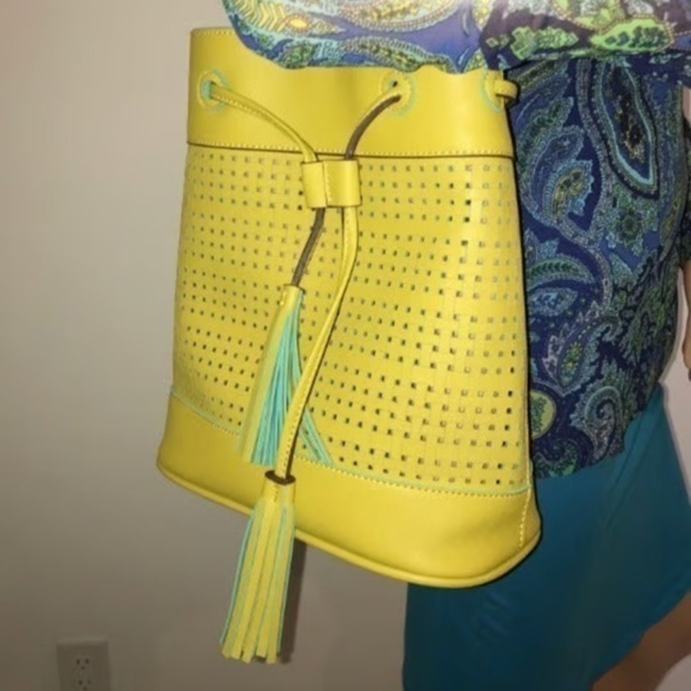 Citrine and turquoise two tone big Buddha bag. Good condition has some flaws